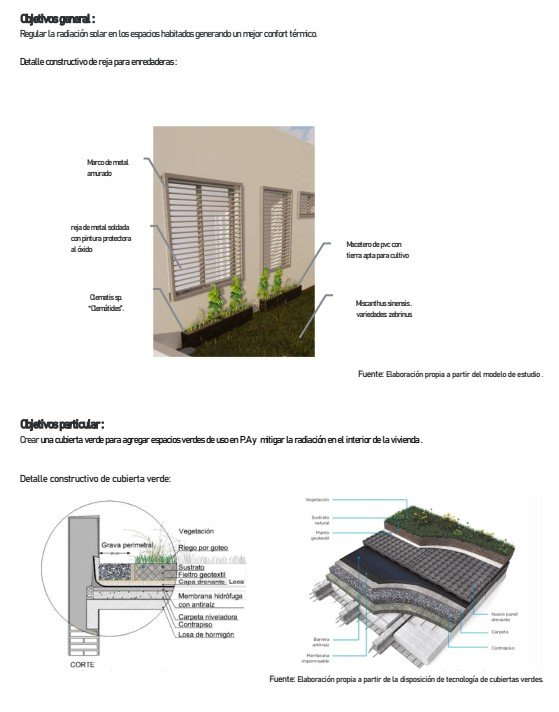 Detalle de reja para enredaderas y detalle constructivo de cubierta verde